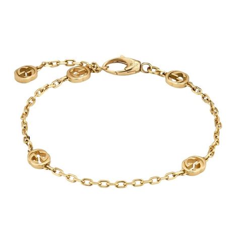 gucci interlocking g bracelet 18kt yellow gold : one size